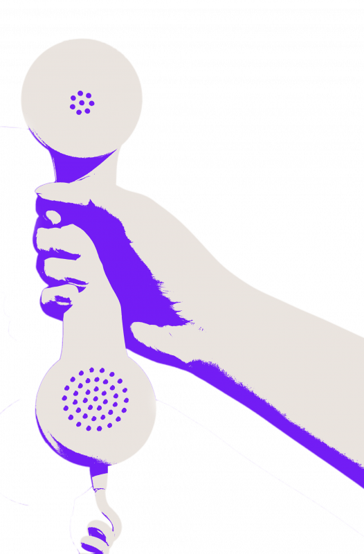 Eine Hand mit einem Telefon